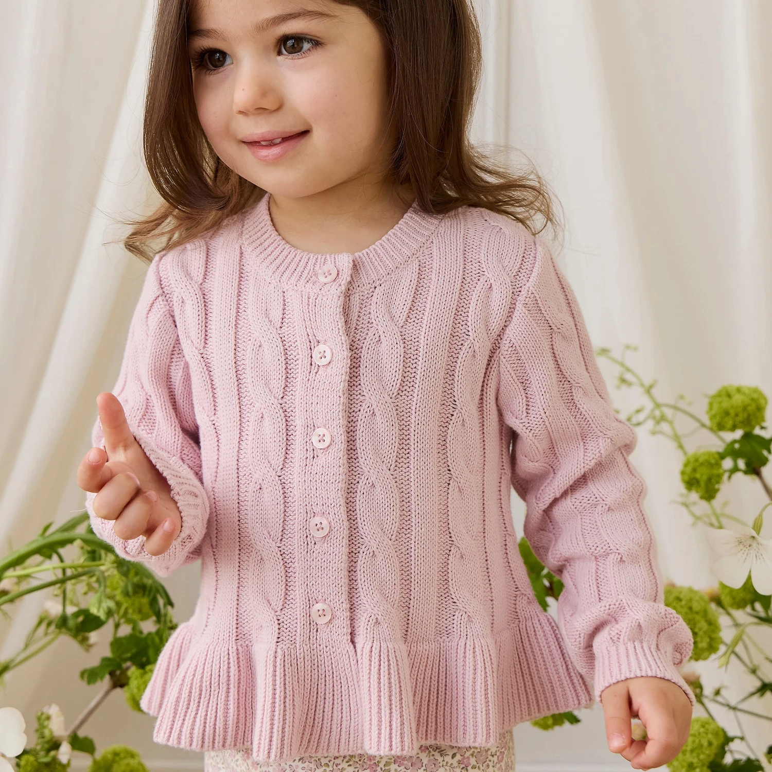 Harriet Cardigan - Frosted Petal