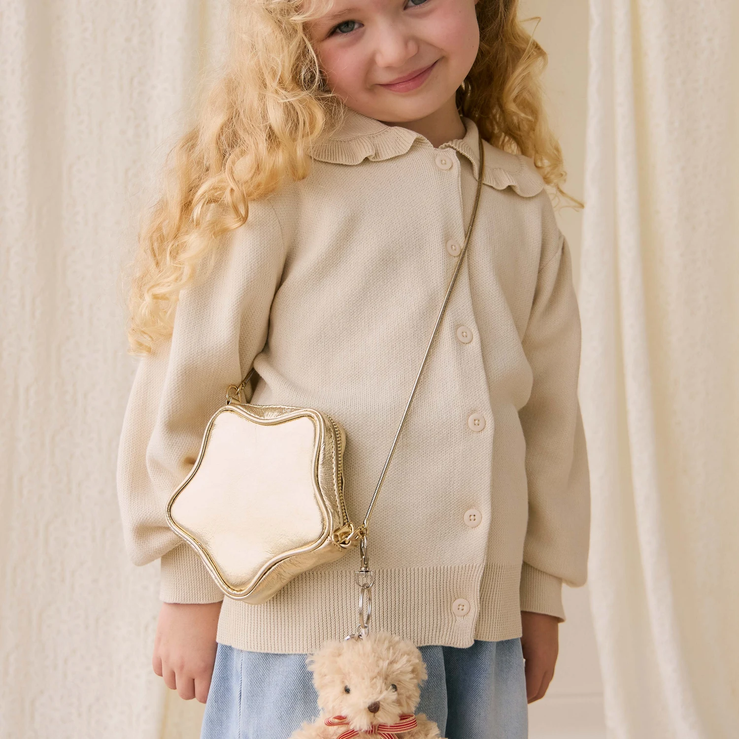 Snuggle Bunnies - Arthur Keyring - Arthur with Red Stripe Bow