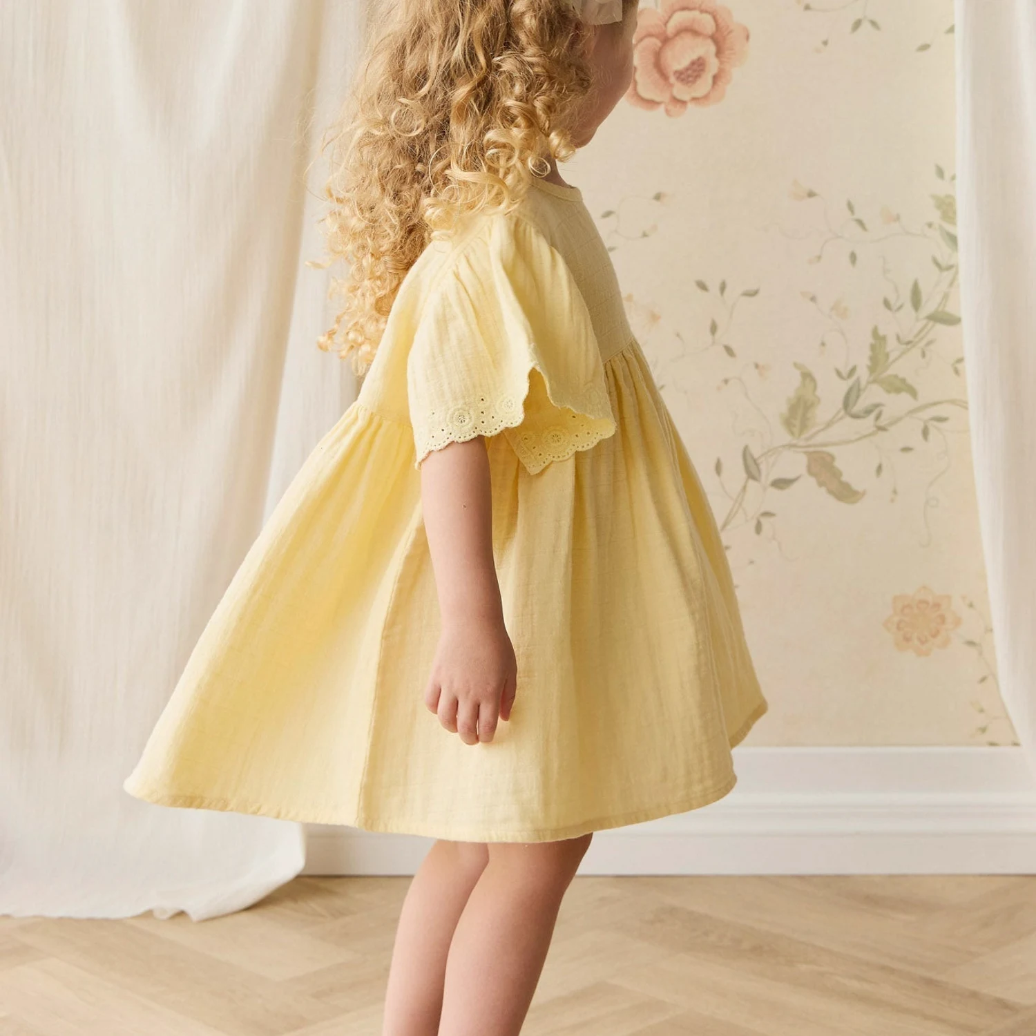 Organic Cotton Muslin Phillipa Dress - Sunshine