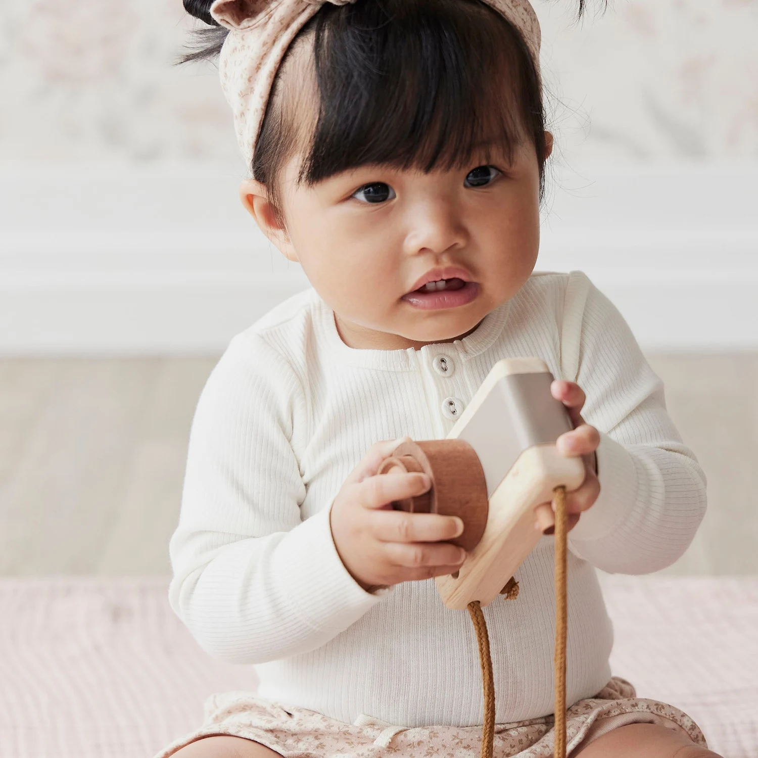 Organic Cotton Fine Rib Long Sleeve Bodysuit - Milk