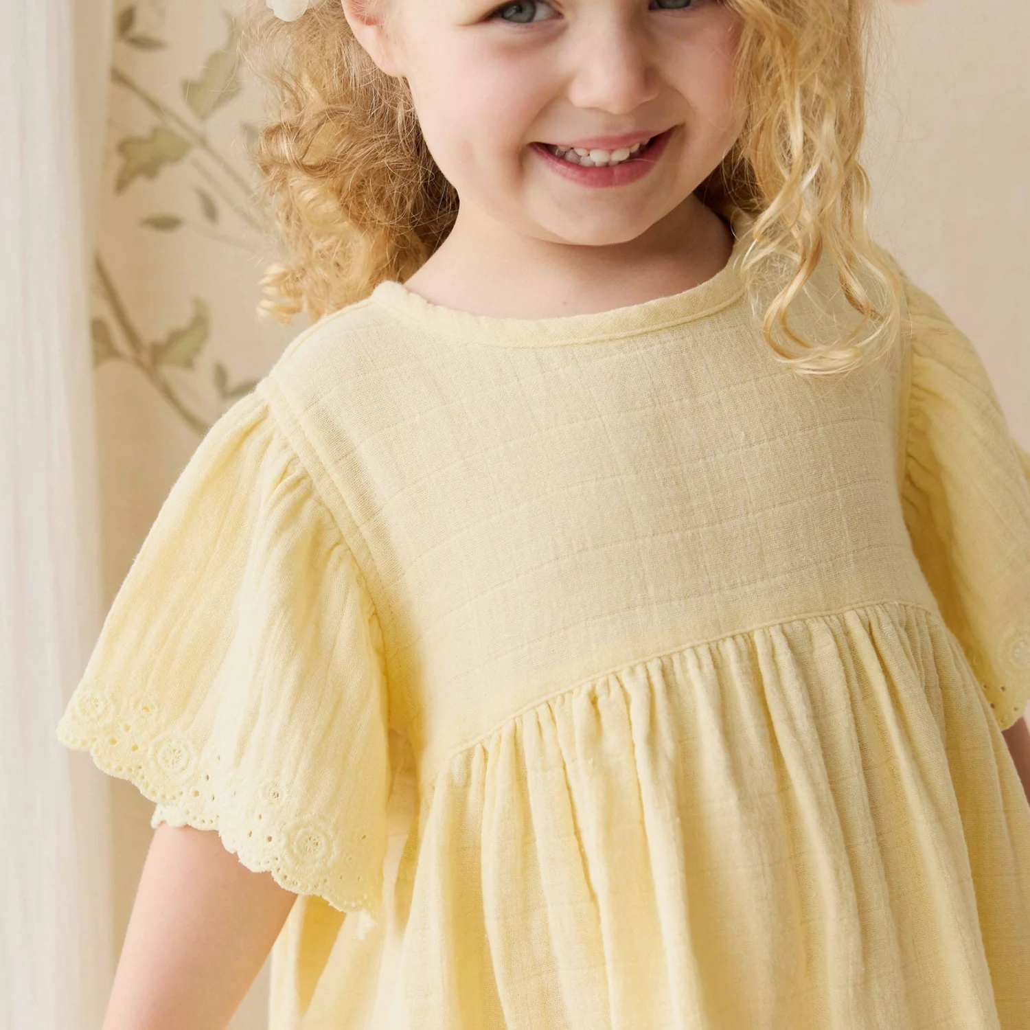 Organic Cotton Muslin Phillipa Dress - Sunshine