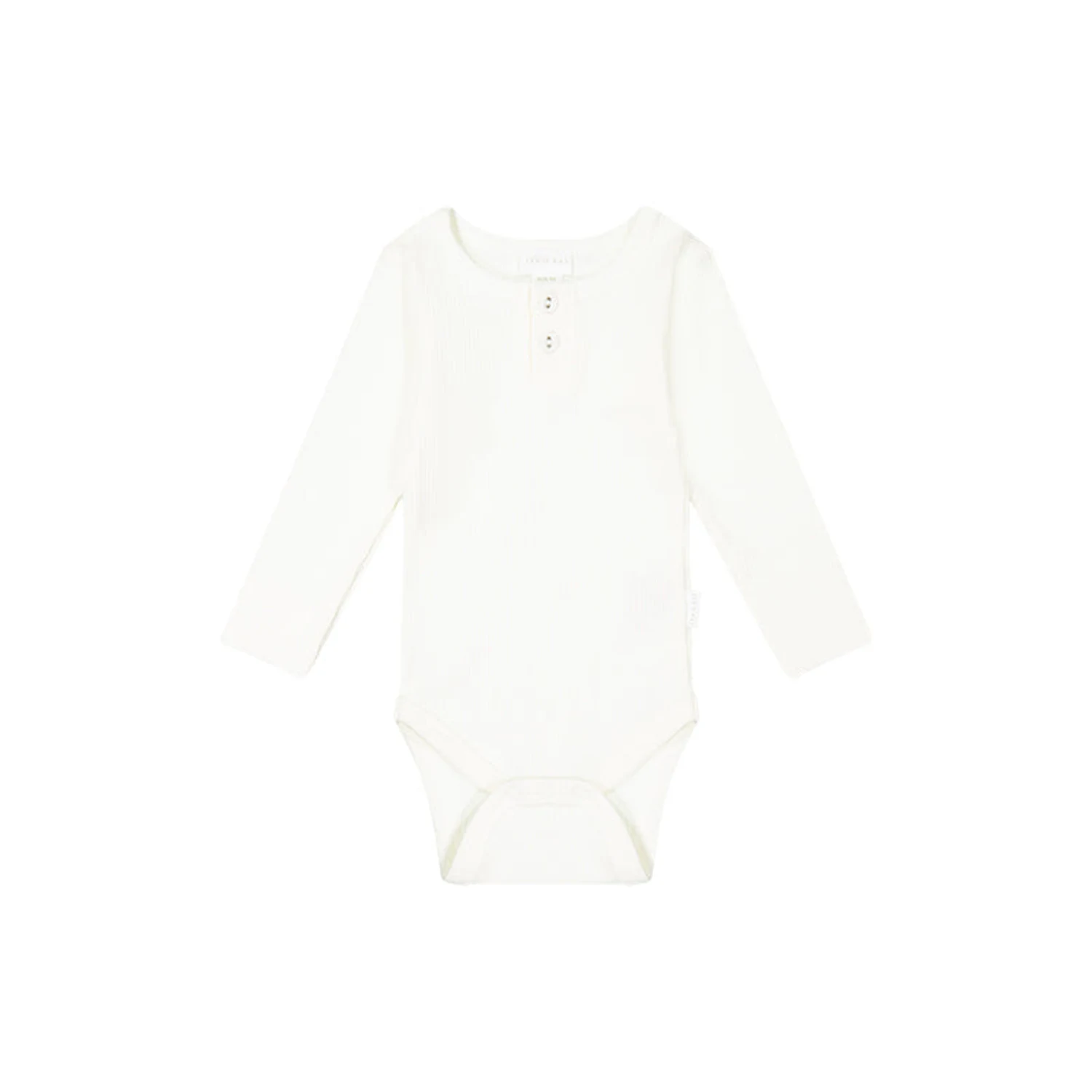 Organic Cotton Fine Rib Long Sleeve Bodysuit - Milk