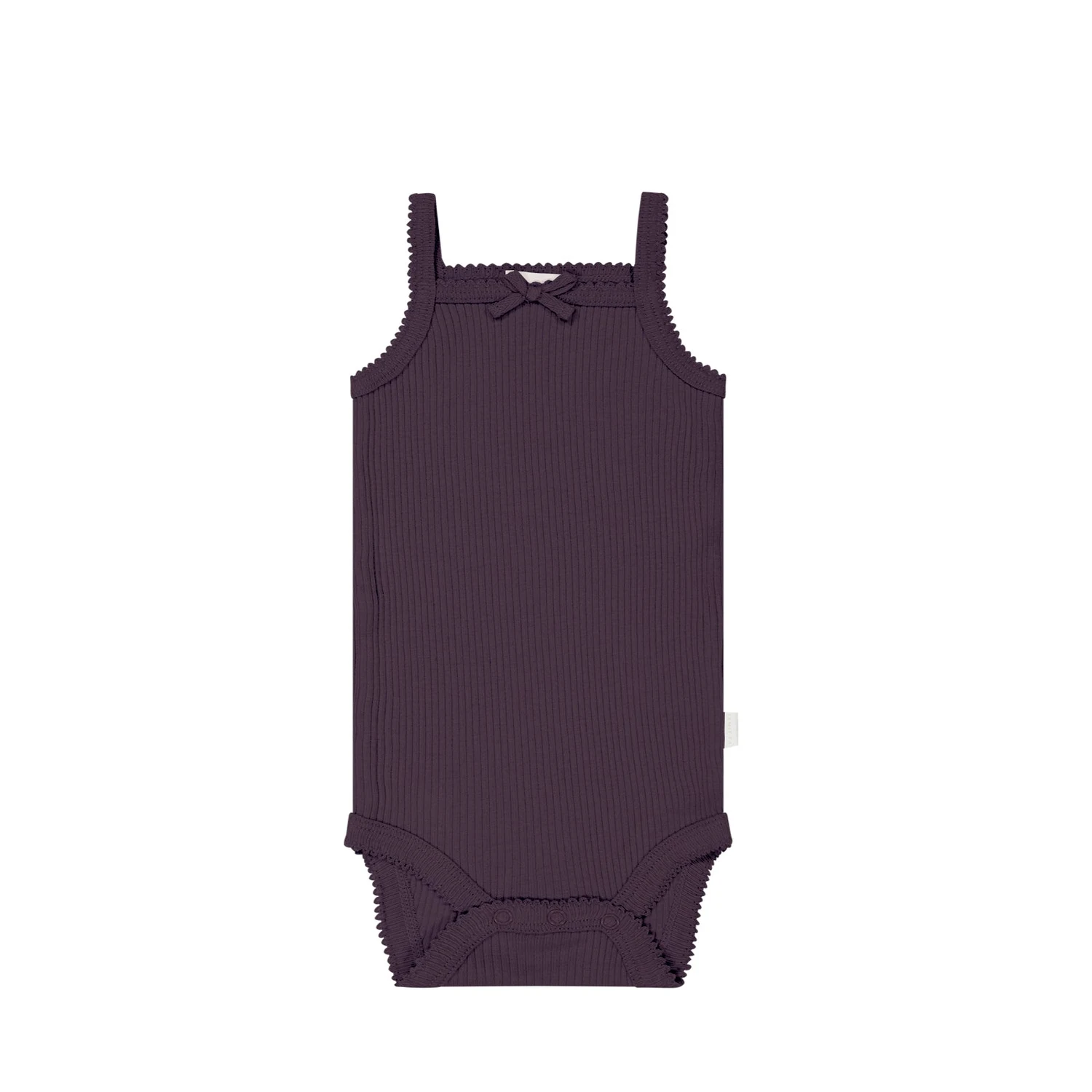 Organic Cotton Modal Singlet Bodysuit - Blackberry