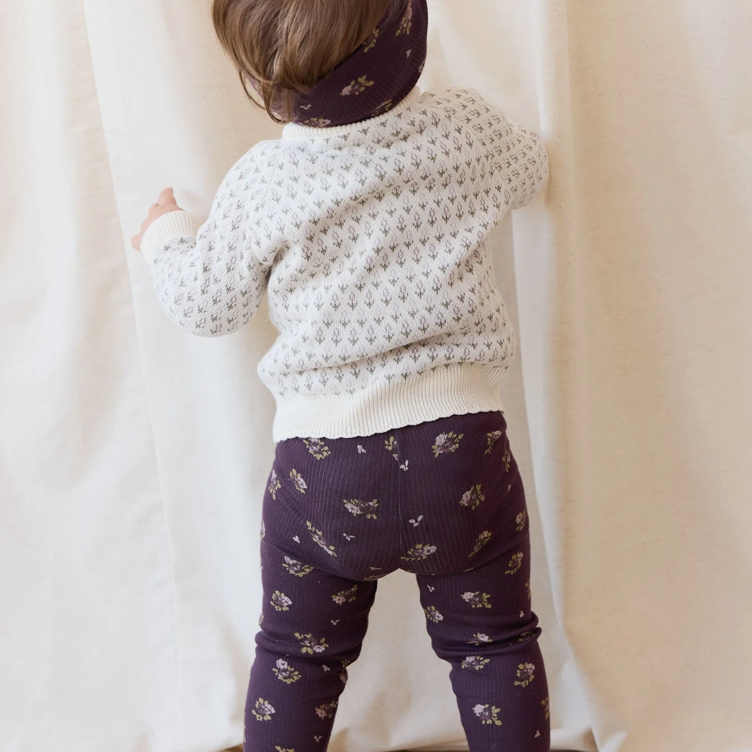 Organic Cotton Fine Rib Legging - Simone Huckleberry