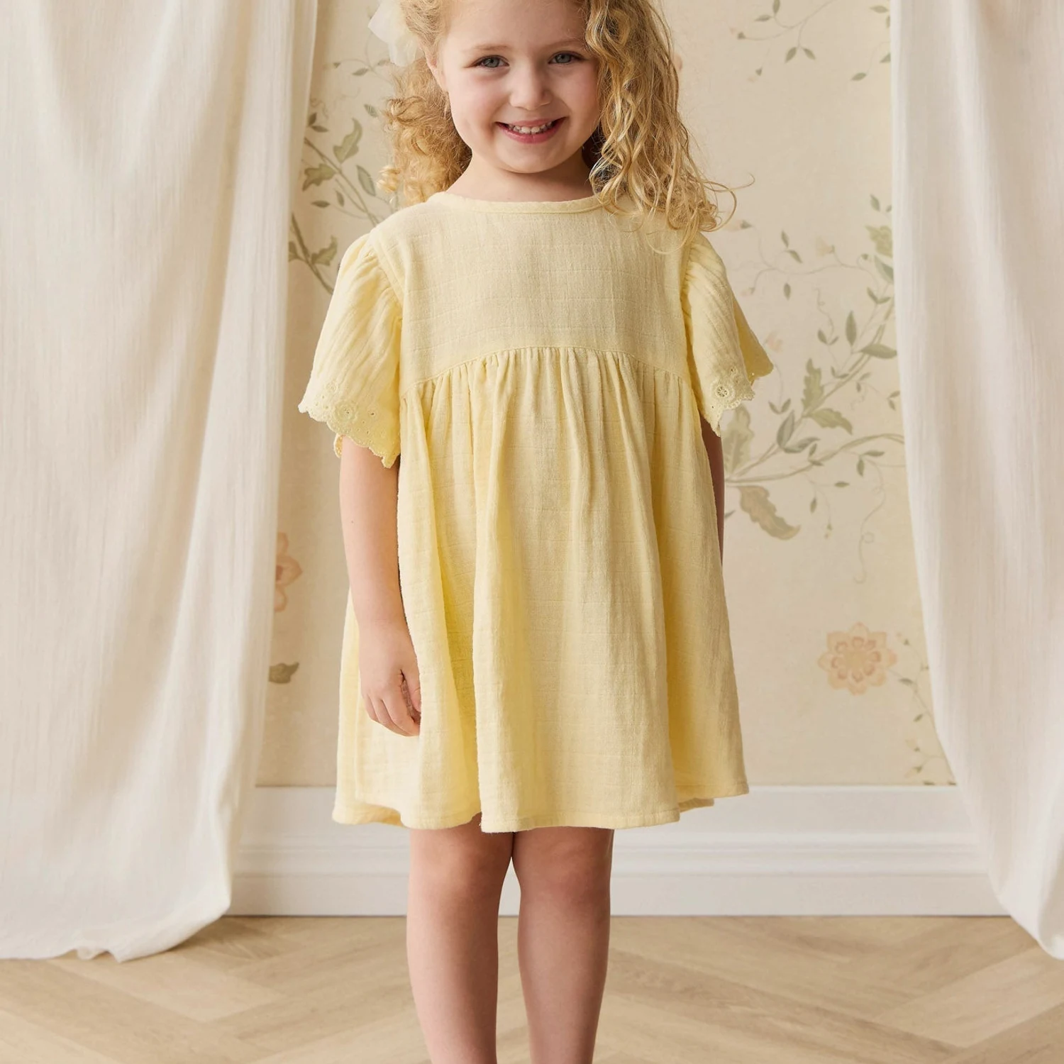Organic Cotton Muslin Phillipa Dress - Sunshine