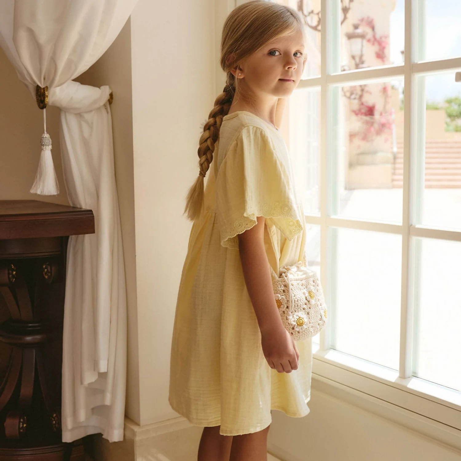 Organic Cotton Muslin Phillipa Dress - Sunshine