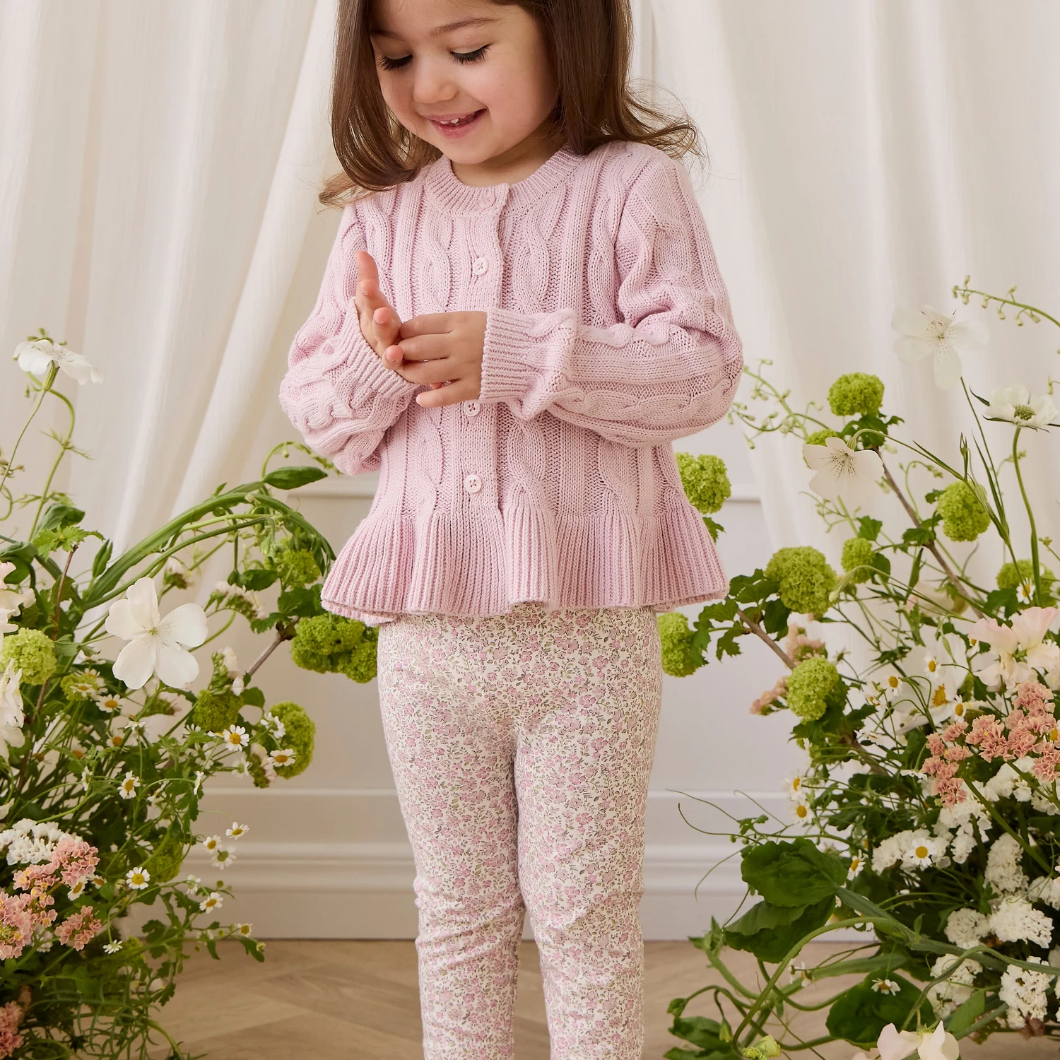Harriet Cardigan - Frosted Petal