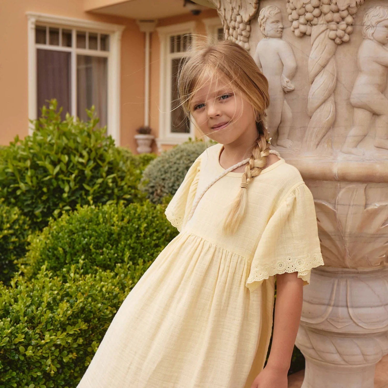 Organic Cotton Muslin Phillipa Dress - Sunshine