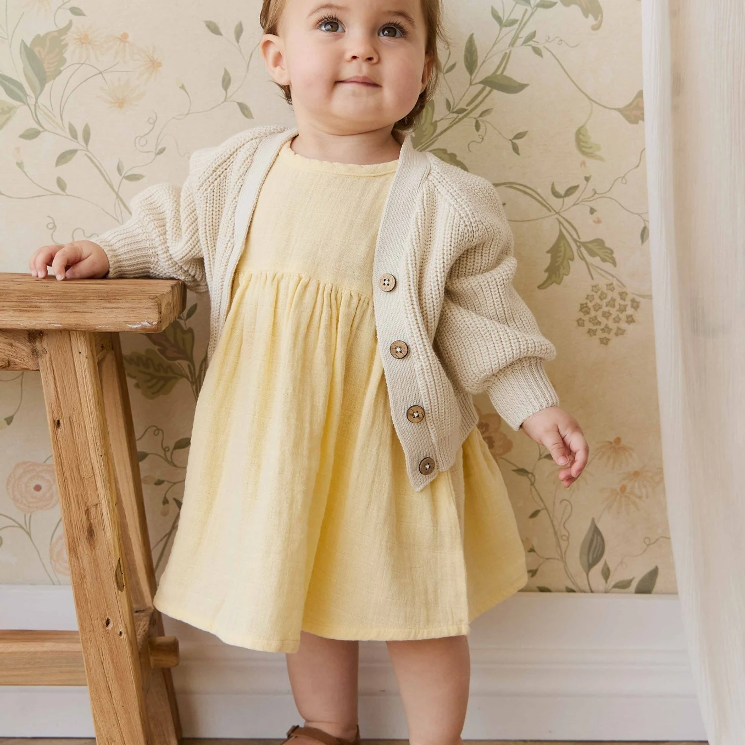 Organic Cotton Muslin Phillipa Dress - Sunshine